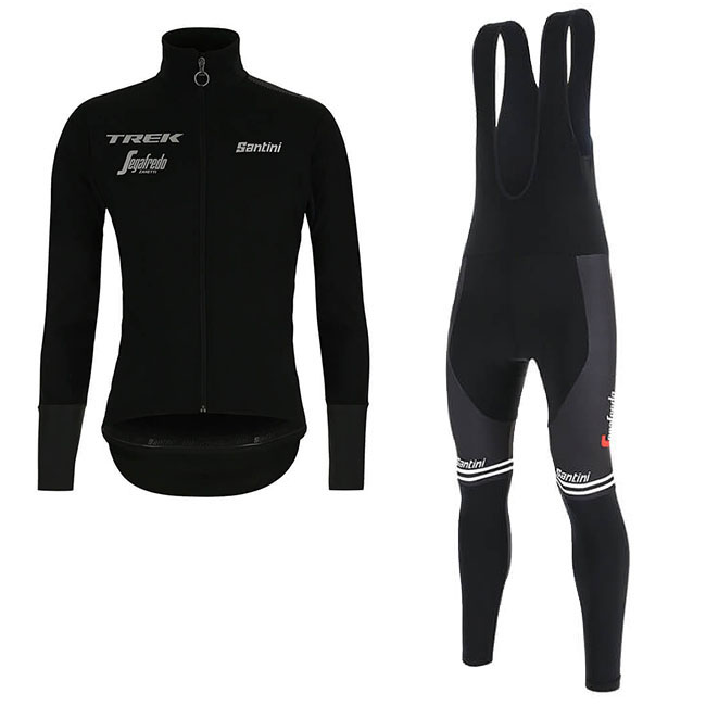 2019 Maillot Trek Segafredo Tirantes Mangas Largas Negro